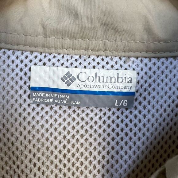 PFG Columbia Fishing Shirt Omni Shade Long Sleeve Vented Khaki men’s size L - Picture 4 of 10